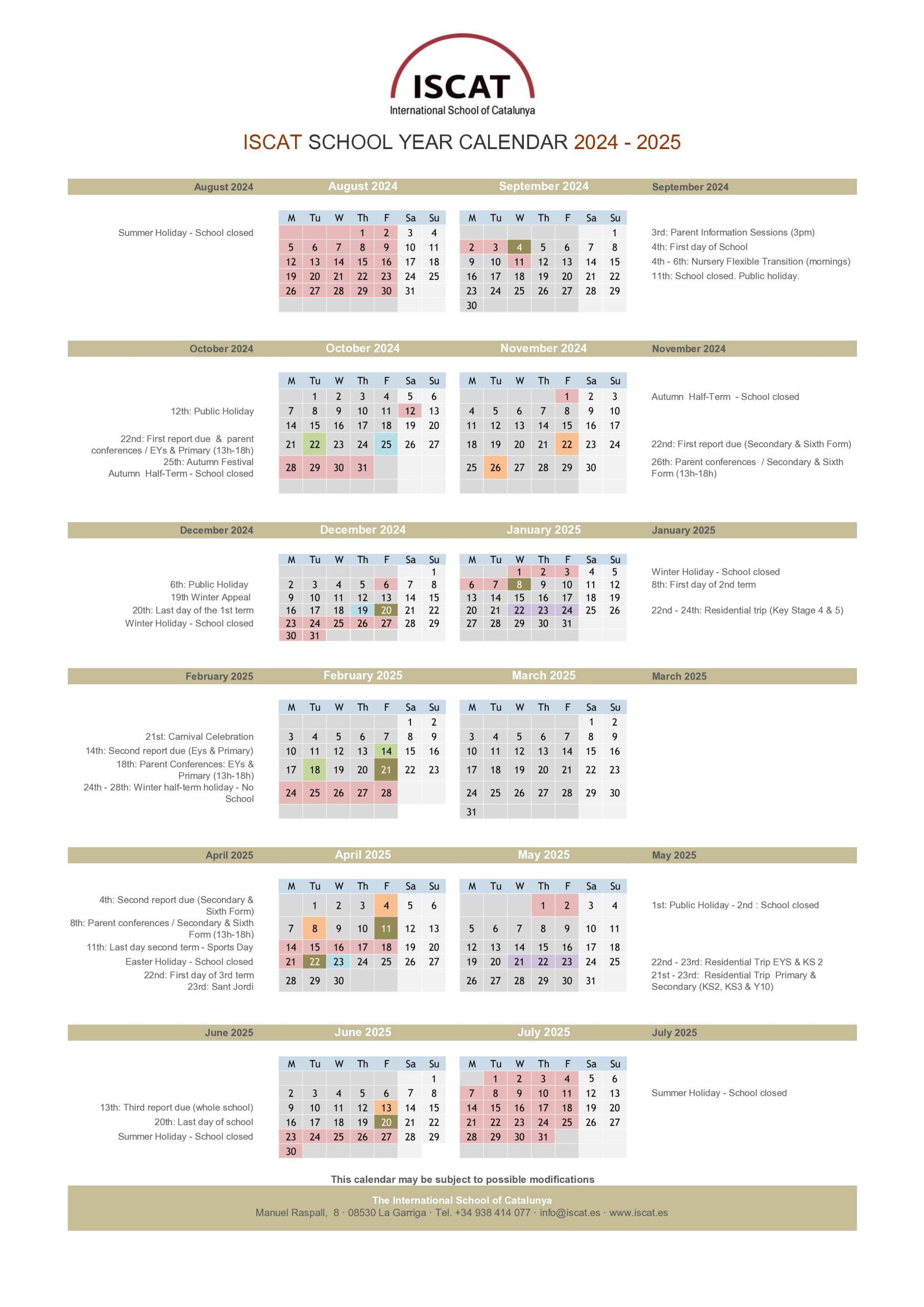 Calendario 24/25